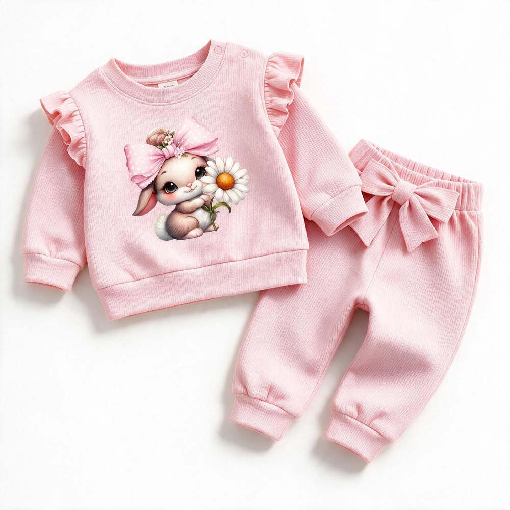 Бебешки комплект Sweet Rabbit с дълъг ръкав за момиче в розово Мариела, България. VIRAKIDS