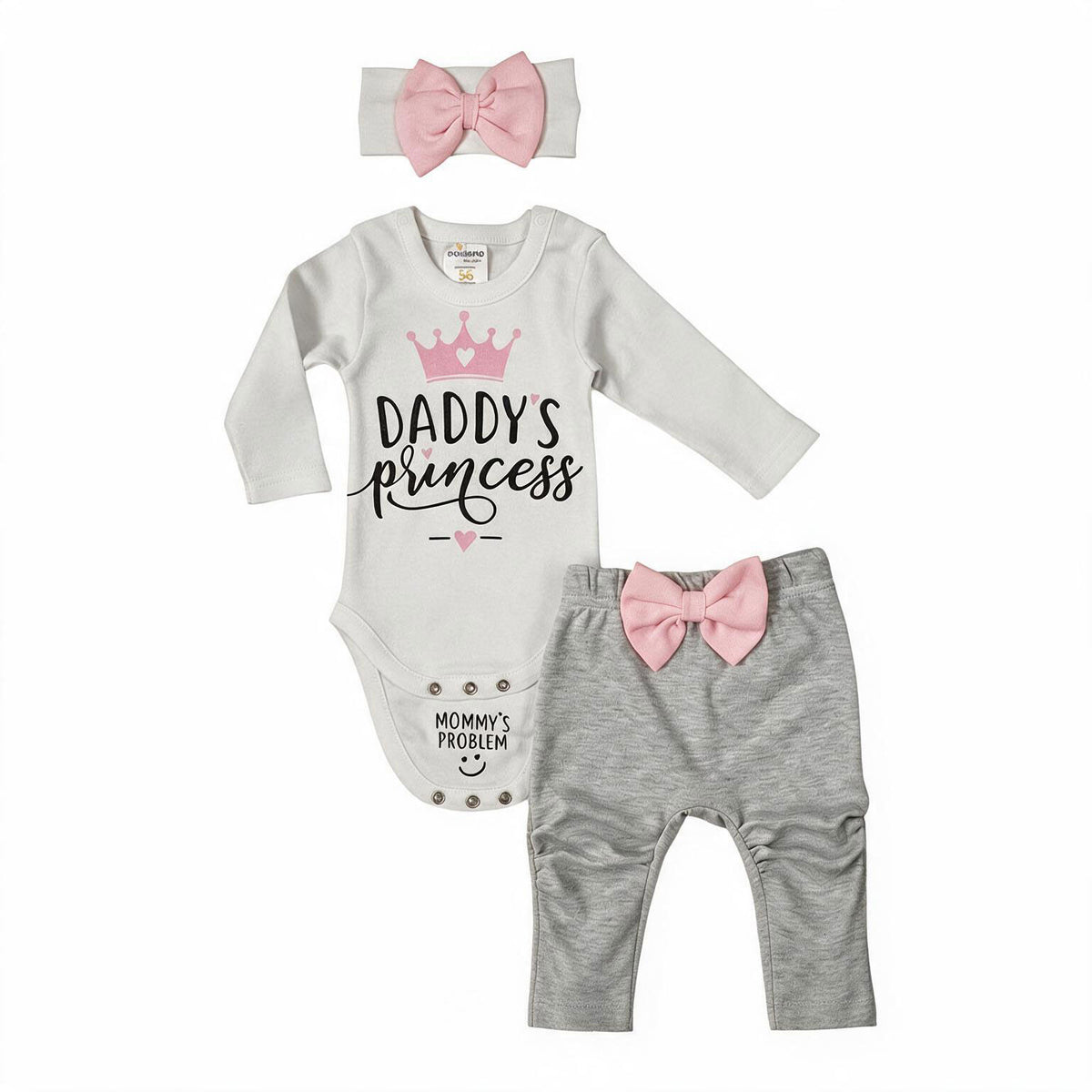 Бебешки комплект от 3 части за момиче Daddy's Princess Morismo VIRAKIDS