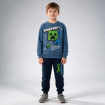 Детски комплект с дълъг ръкав Minecraft за момче в синьо Севтекс Virakids