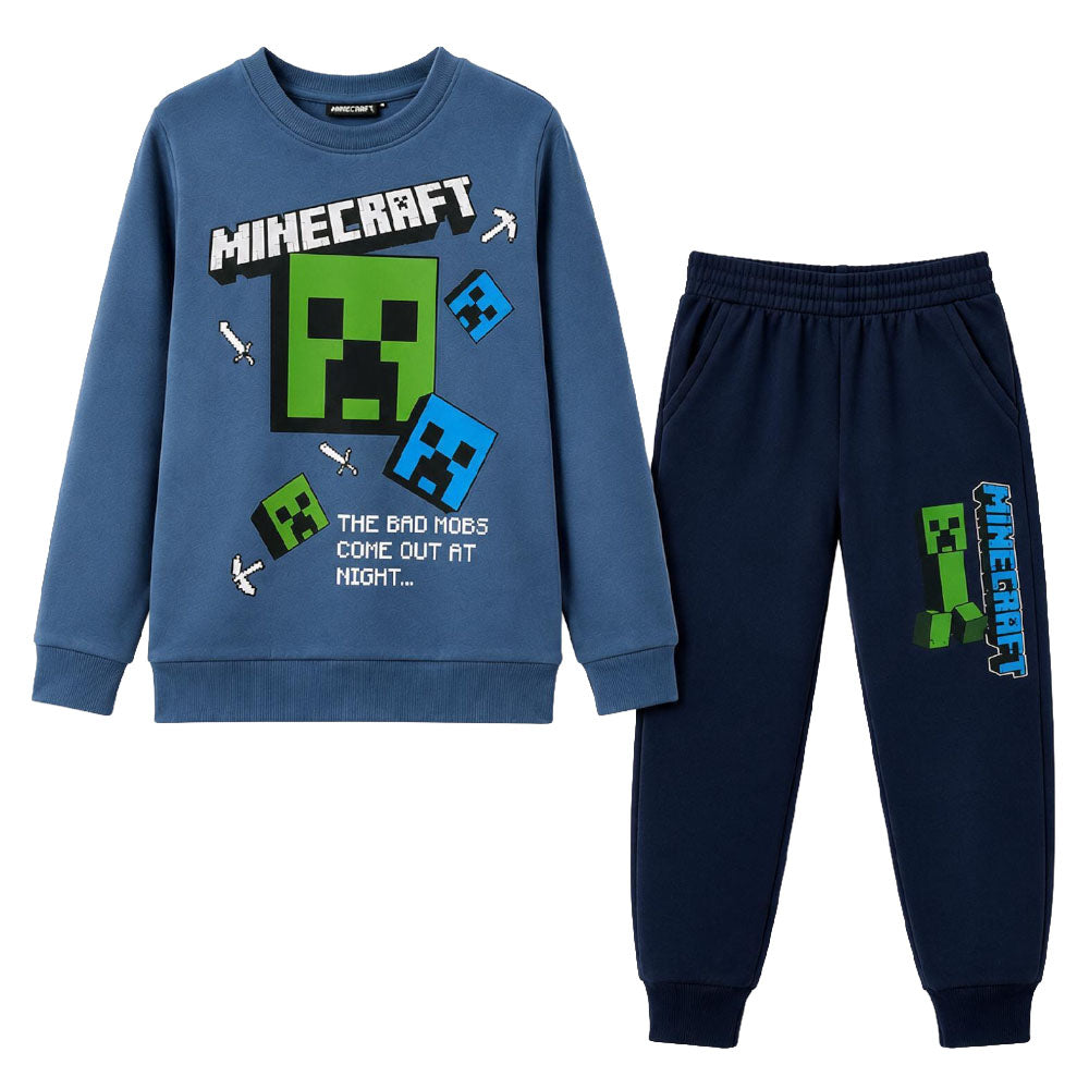Детски комплект с дълъг ръкав Minecraft за момче в синьо Севтекс Virakids