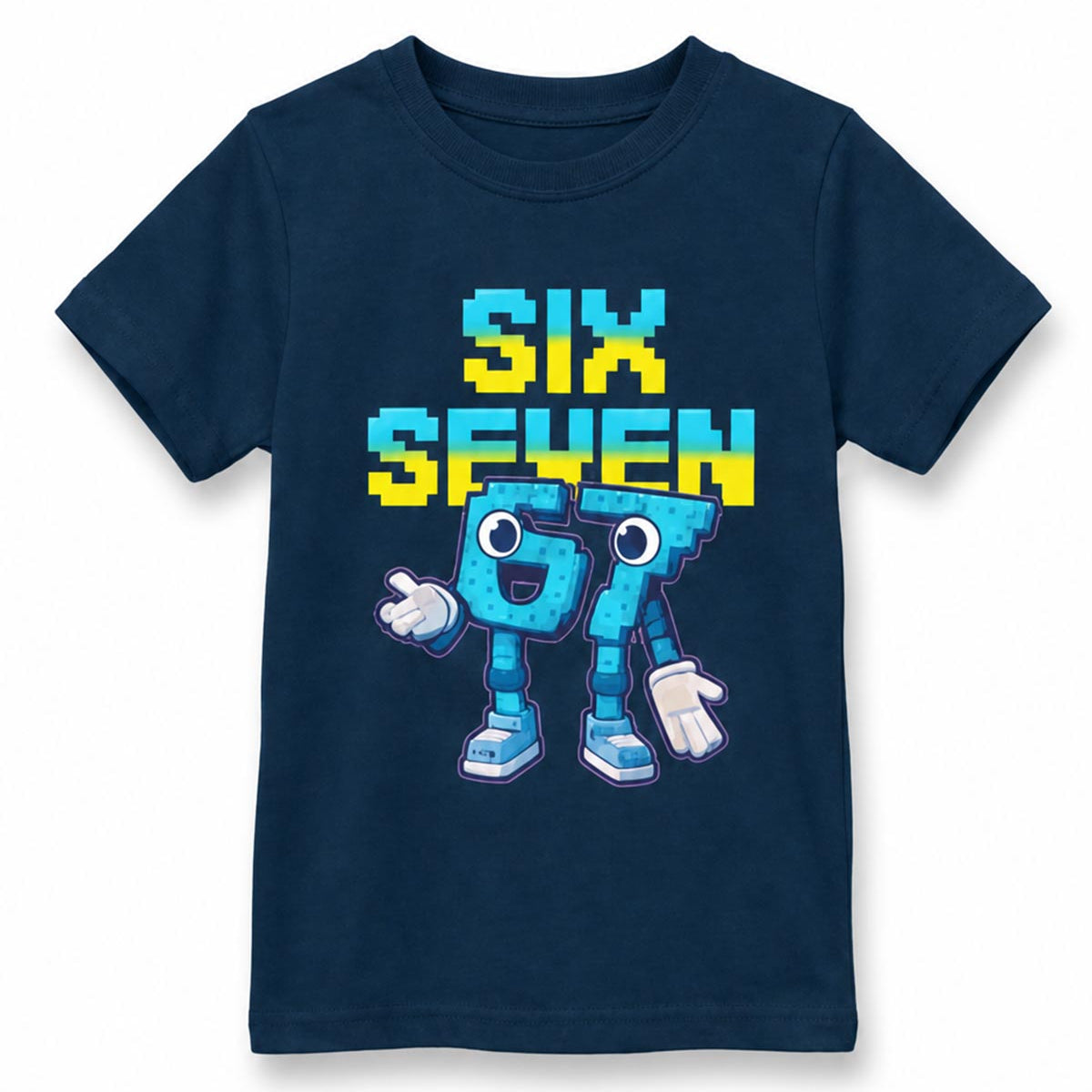 Детска тениска за момче с принт SIX SEVEN 67 в тъмносин цвят VIRAKIDS Sevtex