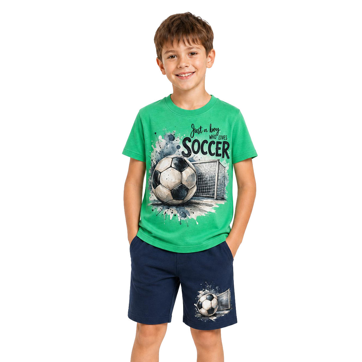 Детска тениска Football Hero Green за момче