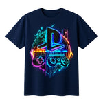 Детска синя тениска за момче с PlayStation принт в тъмносин цвят VIRAKIDS