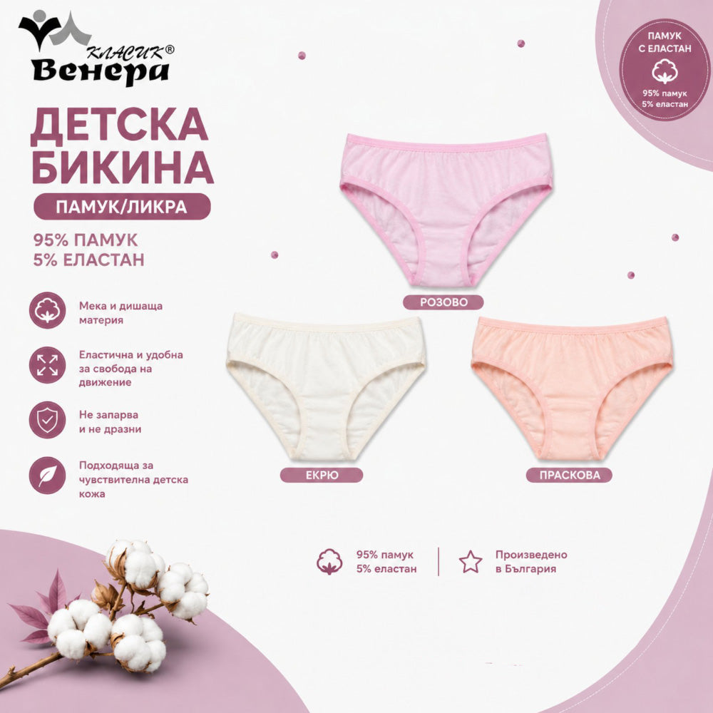 Комплект детски бикини за момиче Colorful Венера VIRAKIDS