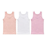 Комплект детски потници за момиче Pure Cotton Color цветни потници с дебели презрамки и панделка ВЕНЕРА VENERA | VIRAKIDS