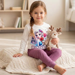 Детска пижама Елза за момиче в бяло и лилаво Ego Elegance VIRAKIDS произведено в България