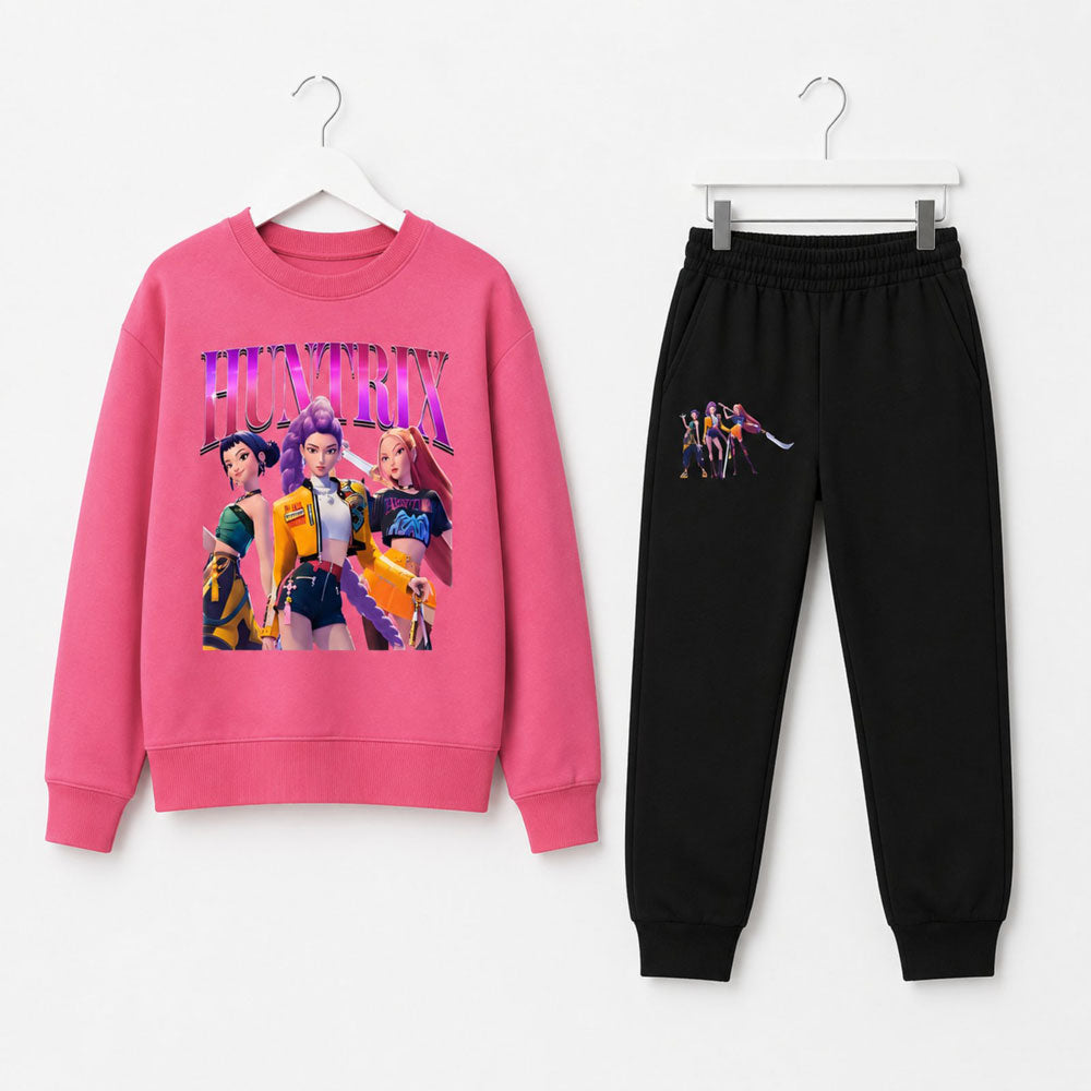 Детски спортен комплект Huntrix за момиче в розово Севтекс VIRAKIDS K POP