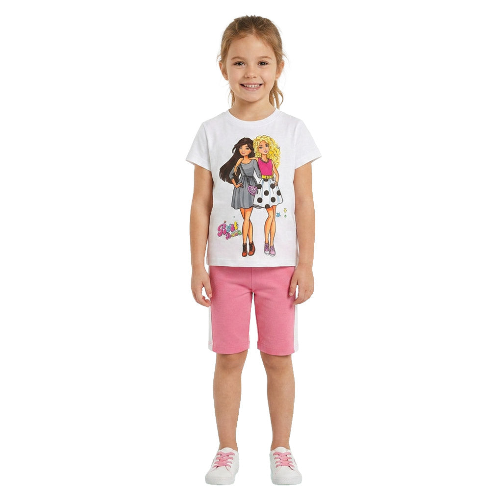 Детски летен комплект за момиче Best Friends с ефектен гръб и панделка VIRAKIDS Sevtex