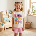 Детски летен комплект MEOW Cats за момиче Мариела | VIRAKIDS