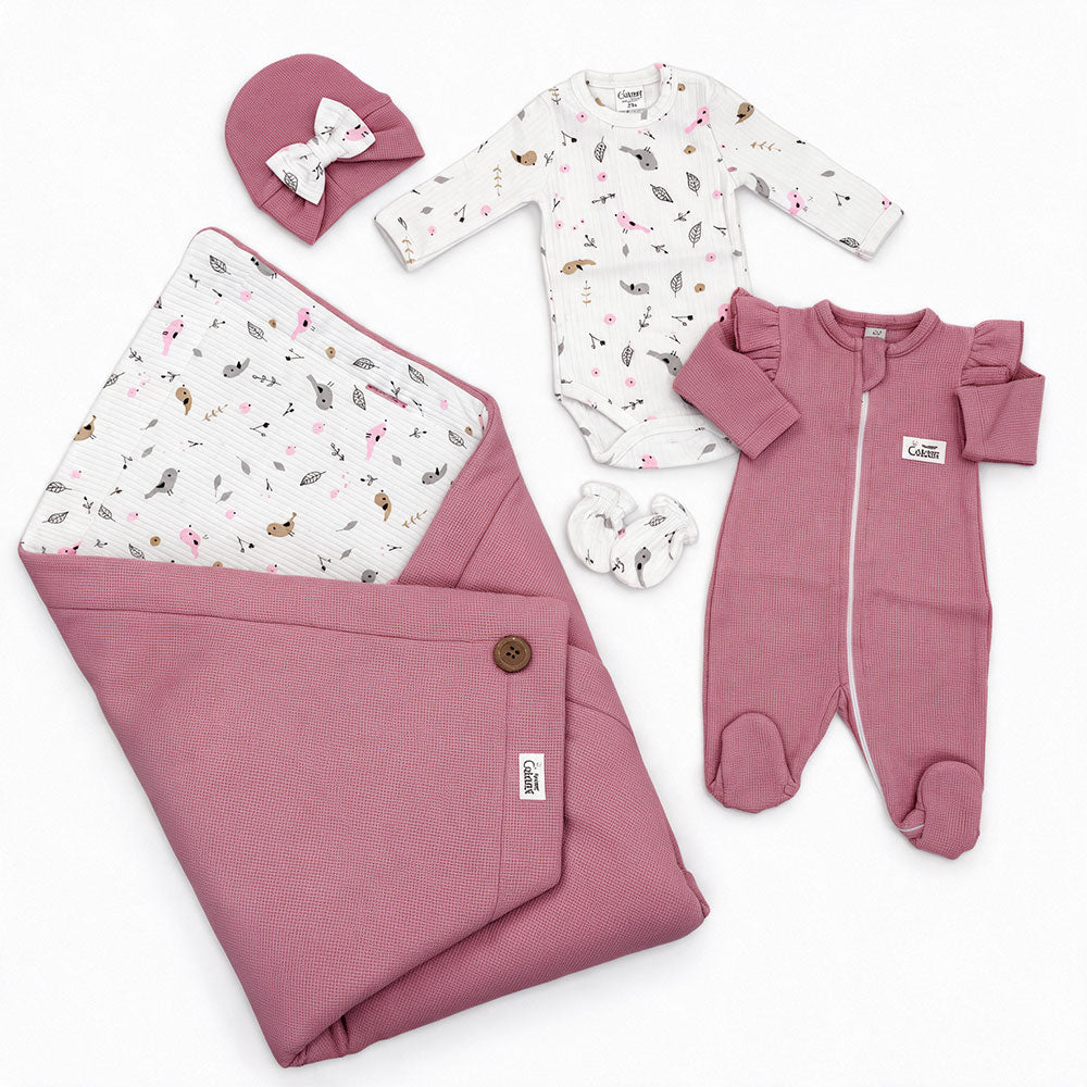 Комплект за изписване за момиче Комес Comes Little Love в розово с птички VIRAKIDS