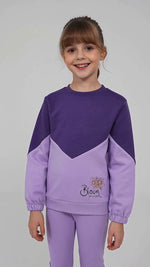 Детски спортен комплект с дълъг ръкав за момиче в два нюанса лилаво Севтекс, България | VIRAKIDS